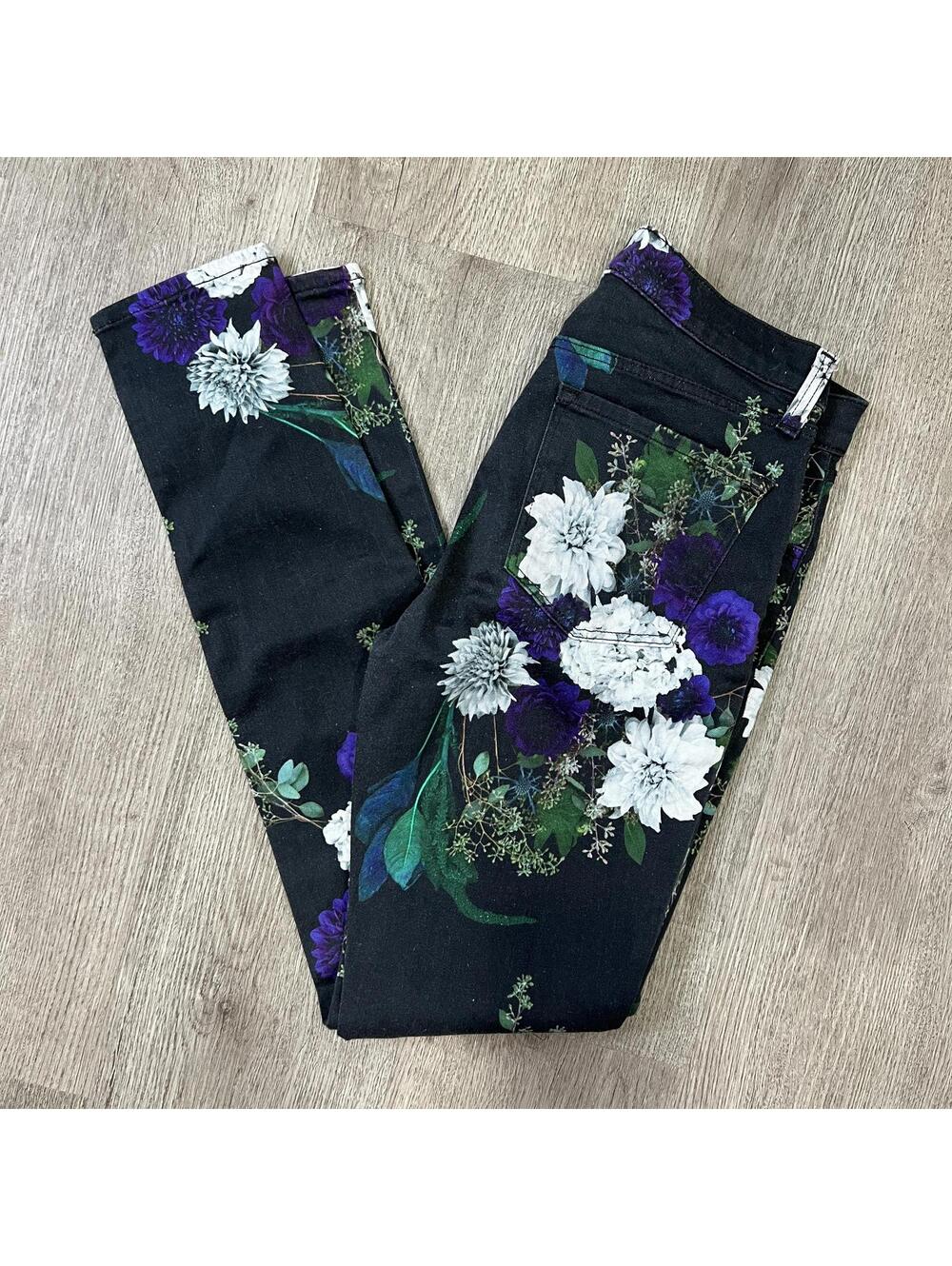 J Brand Floral Super Skinny Midrise Jeans